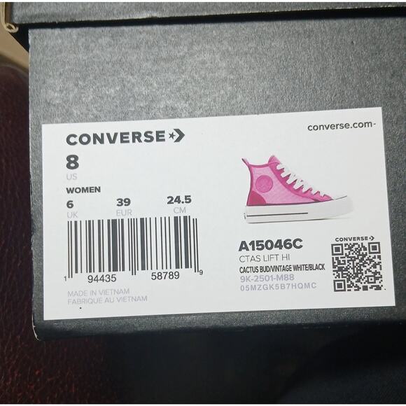 Converse Chuck Taylor All Star Lift Platform Mesh Women's Cactus Bud Shoes 8 - Picture 12 of 13